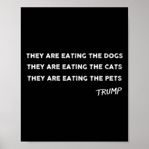 Póster Están comiendo los perros los gatos las mascotas d