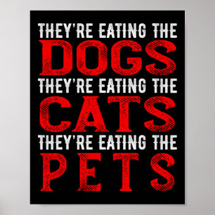 Póster Están comiendo los perros los gatos los Mascotas