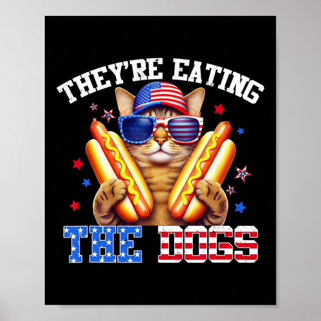 Póster Están comiendo los perros y gatos Kamala Trump Deb (Frente)