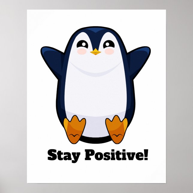 Póster Estancia de Pingüino Cuta Positiva (Frente)
