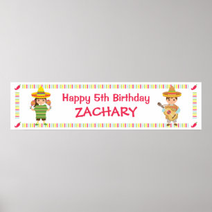 Póster Estandarte de Cumpleaños de Fiesta Mexicana Musica