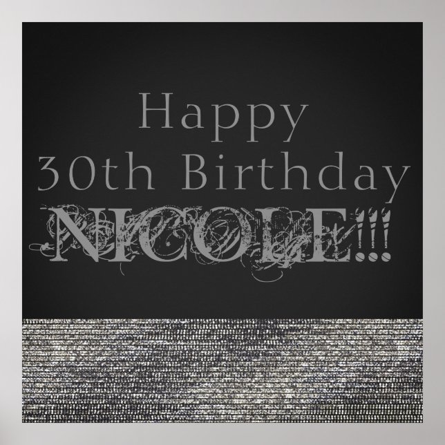 Póster Estandarte de fiesta con lentejuelas de brillo pla (Frente)