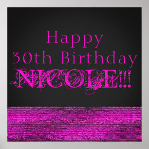 Póster Estandarte de fiesta de lentejuelas glam modernas 