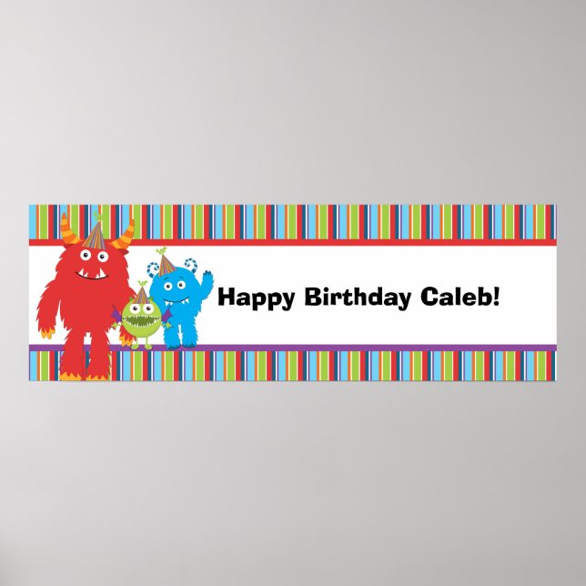 Póster Estandarte personalizado para fiesta de cumpleaños (Frente)