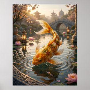 Póster Estanque Curry Koi Palace