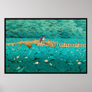 Póster Estanque de Benten en el paisaje japonés de Shiba 