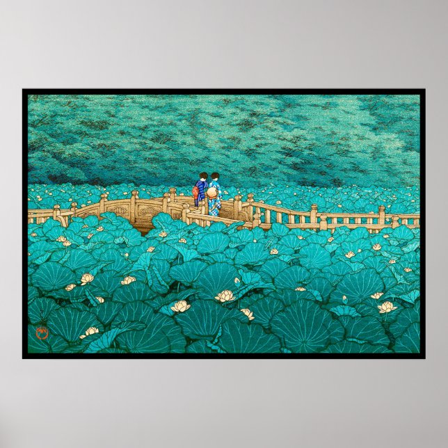 Póster Estanque de Benten en el paisaje japonés de Shiba  (Frente)