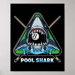 Póster Estanque de billar de tiburones Billiards Pool Sno