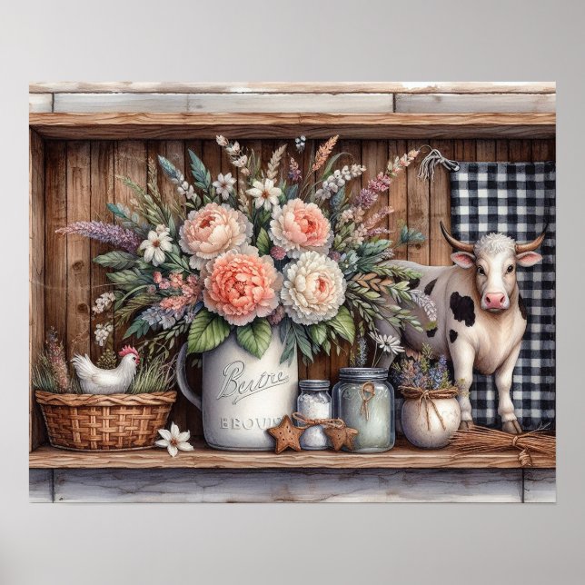 Póster Estanque de campo de madera primitiva 5 (Frente)