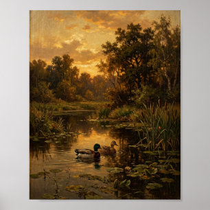 Póster Estanque de patos malhumorado Barbizon II