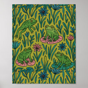 Póster Estanque de ranas