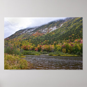 Póster Estanque de Willey en otoño. Nuevo Hampshire