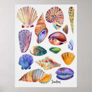 Póster Estanques de acuarela
