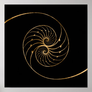 Póster Estanques de Nautilus - Par de oro