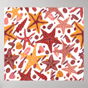 Póster Estanques de Starfish: Patrón del Mar Escandinavo