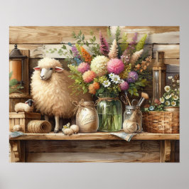 Póster Estante primitivo para el campo de la madera 3