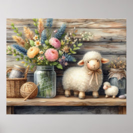 Póster Estante primitivo para el campo de la madera 7