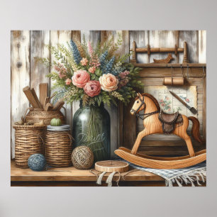 Póster Estante primitivo para el campo maderero 2