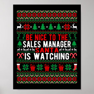 Póster Estar Agradable Con El Director De Ventas De Santa