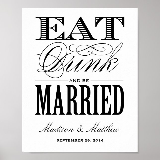 Póster Estar Casado | Letrero de Recepción de Boda (Frente)