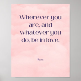 Póster Estar enamorado de Rumi Quote