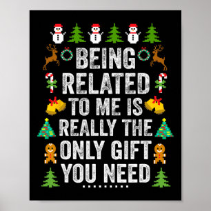 Póster Estar Relacionado A Mí Navidades Divertidos Famili