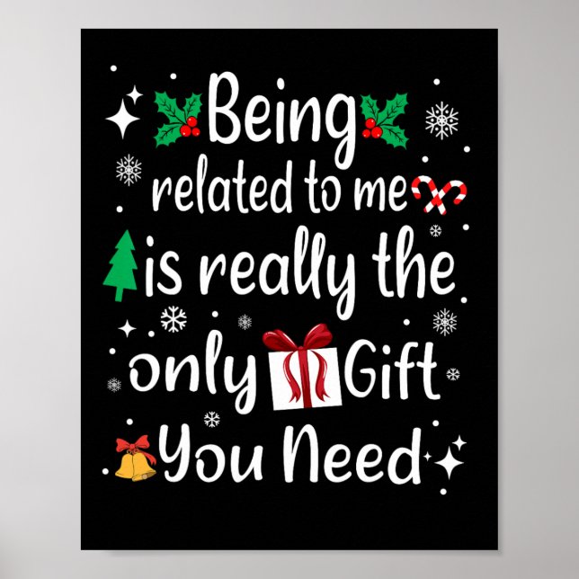 Póster Estar Relacionado A Mí Navidades Divertidos Famili (Frente)