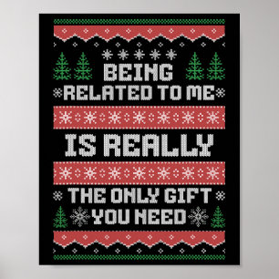 Póster Estar Relacionado A Mí Navidades Graciosos Familia