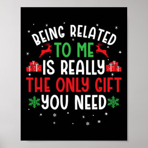 Póster Estar Relacionado A Mí Navidades Graciosos Tee Fam