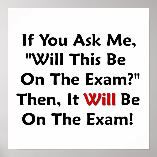 Póster ¿Estará Esto En El Examen? (Frente)