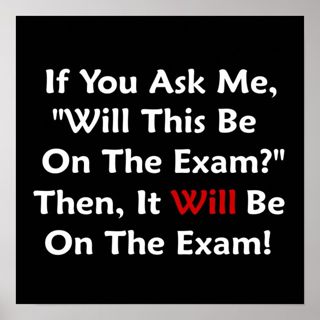 Póster ¿Estará Esto En El Examen? (Frente)