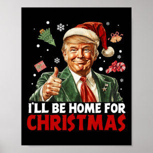 Póster Estaré en casa para el Papá Noel divertido de Navi