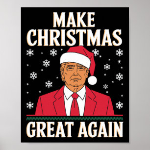 Póster Estaré en casa para los Navidades de Santa Trump