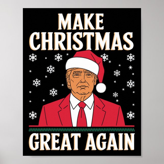 Póster Estaré en casa para los Navidades de Santa Trump (Frente)