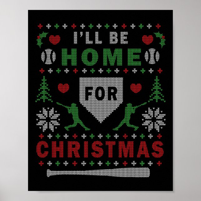 Póster Estaré en casa para Navidad Vender Navidad Fea  (Frente)