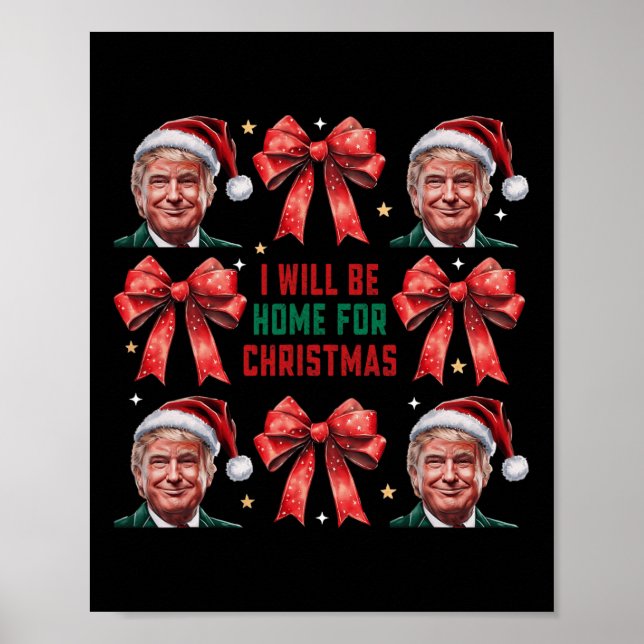 Póster Estaré en casa para Navidades Divertidos de Santa  (Frente)