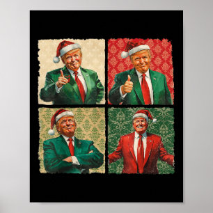 Póster Estaré en casa para Navidades Divertidos Trump Nav