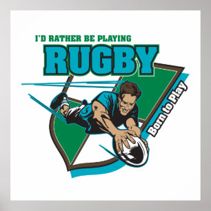 Póster Estaría jugando bastante a rugbi