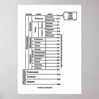 Póster Estás aquí (Historia de la era geológica de la Tie