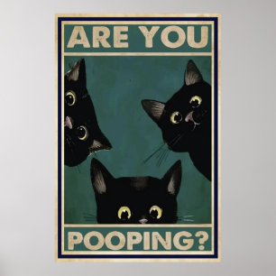 Póster ¿Estás husmeando al Poster de gato negro?