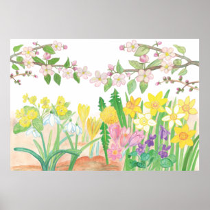 Póster Estas son las flores de primavera que desatan aleg