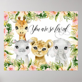Póster Estás Tan Amado, Animales de Safari Acuarela