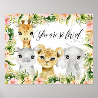 Póster Estás Tan Amado, Animales de Safari Acuarela