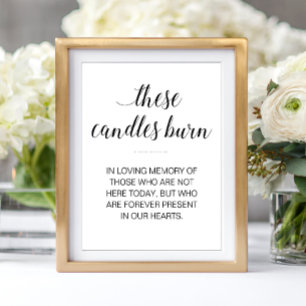 Póster Estas velas arden en boda de recuerdo amoroso