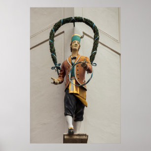 Póster Estatua Adorna Un Edificio, Baviera