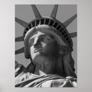 Póster Estatua blanca negra del cierre de la libertad