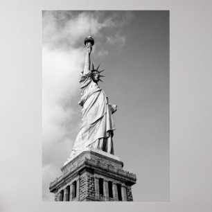 Póster Estatua blanca y negra del Poster del Muro de la L