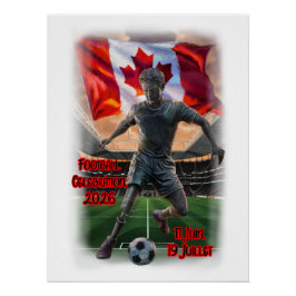 Póster Estatua canadiense celebra el fútbol en un