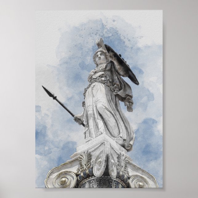 Póster Estatua clásica griega Athena (Frente)