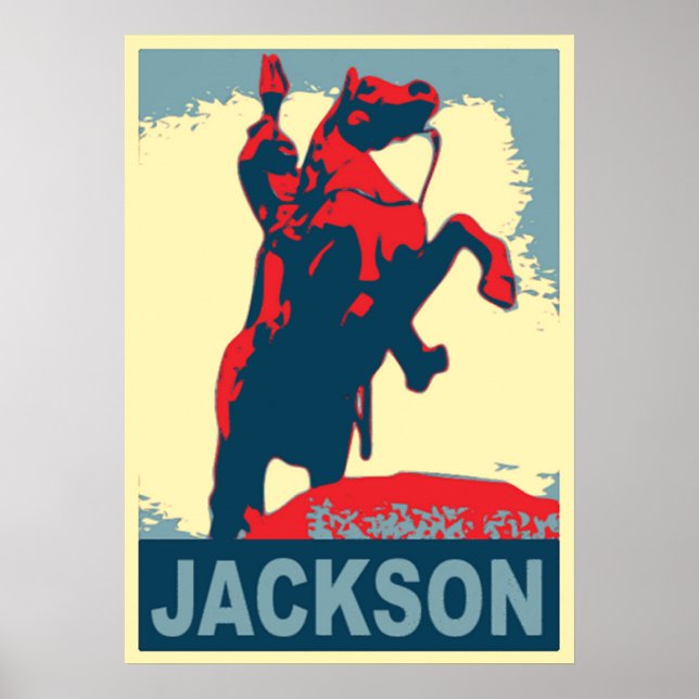 Póster Estatua de Andrew Jackson en Nueva Orleans (Frente)